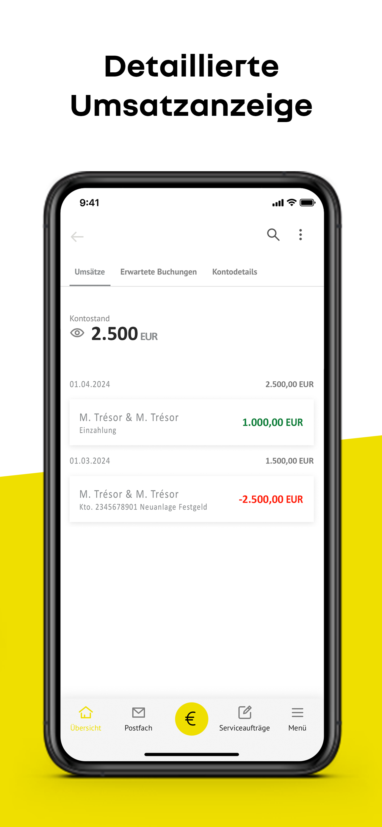Screenshot der Renault Bank direkt Banking App: Einblick in die detaillierte Umsatzanzeige 
